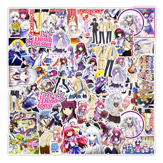 50 pieces of cartoon Riman Angel heartbeat doodle stickers, personalized DIY car trunk, scooter, laptop, phone case waterproof decorative sticker toys