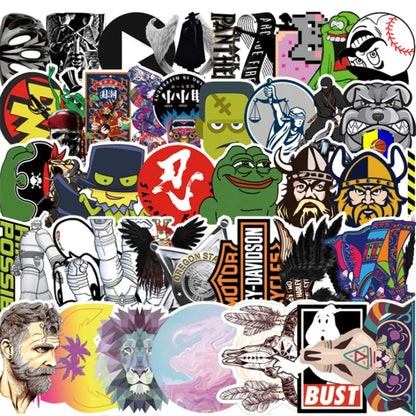 50 pieces of fashionable, alternative, trendy, rock - style graffiti stickers for laptop, suitcase, waterproof use, as well as guitar and helmet decoration