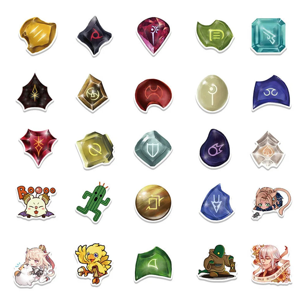 50PCS Game Final Fantasy Graffiti Stickers Laptop Skateboard Guitar Decoration Waterproof Stickers