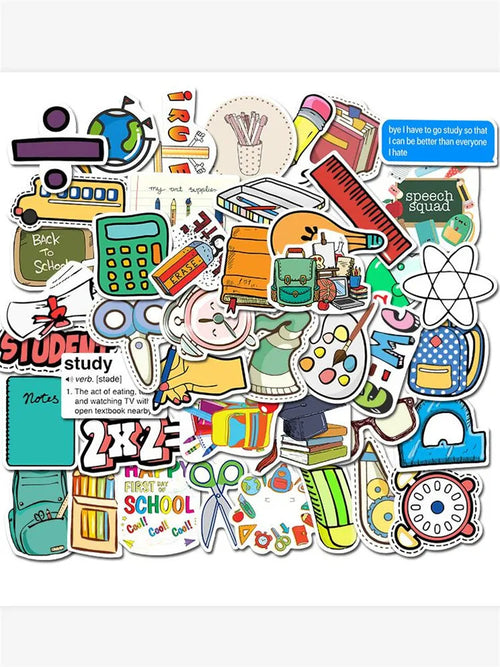 50PCS Creative School Stationery Children's Toys Graffiti Notebook Mobile Phone Manual Sticker Waterproof