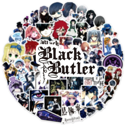 50PCS Cartoon Anime Kuroshitsuji Graffiti Sticker Luggage Laptop Guitar Bike Skateboard Waterproof Sticker