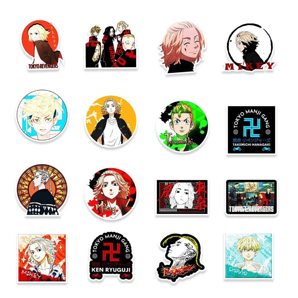 50PCS cartoon and anime Tokyo Revengers graffiti stickers, personalized decorative skateboard suitcases, mobile phones, laptops, waterproof stickers, toys