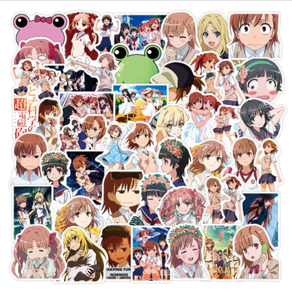 50PCS Anime A Scientific Super-electromagnetic Gun Graffiti Suitcase Notebook Waterproof Cartoon Stickers Decorative Toys