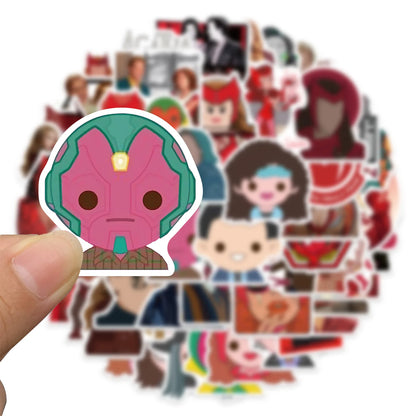 50PCS Cartoon Version Scarlet Witch Fantasy World Decoration Scrapbook Guitar Phone Case Notebook Sticker