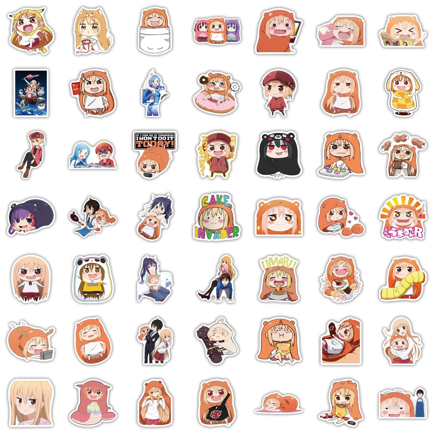 50PCS Cartoon Japanese comic Chimaimei Boo character decorative style graffiti stickers, personalized fashion creative trend DIY exquisite decorative decal cups, helmets, skateboard popular sticker toys