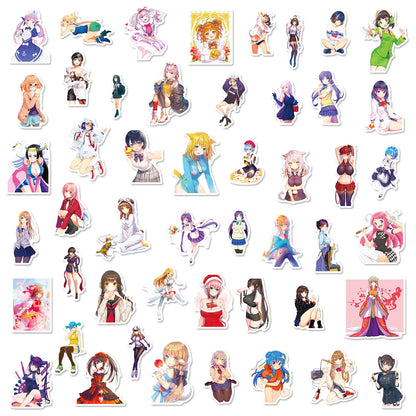 50pcs Cartoon Sexy Beauty Collection Graffiti Sticker DIY Suitcase Notebook Guitar Star Sticker Waterproof