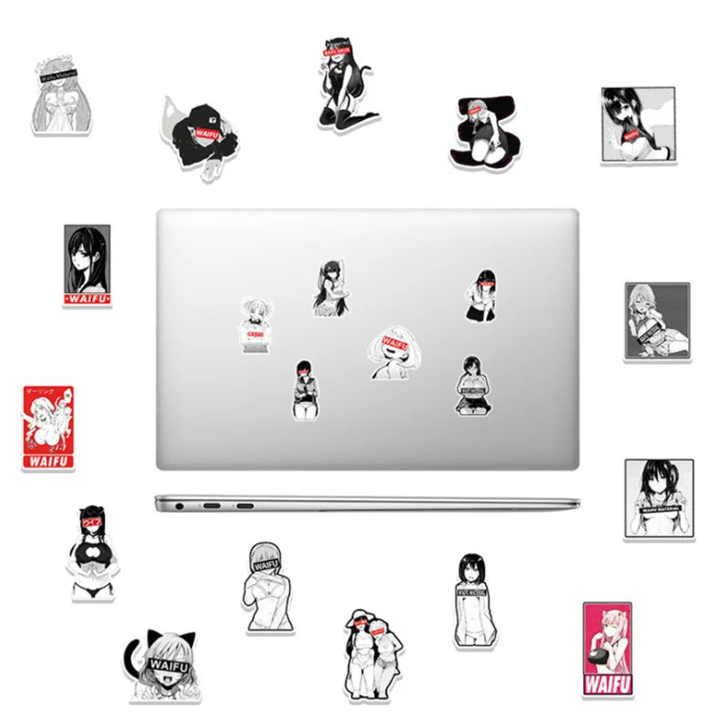 50PCS Girl Cartoon Sexy Graffiti Stickers Laptop Suitcase Waterproof Guitar Decoration Toys Wholesale