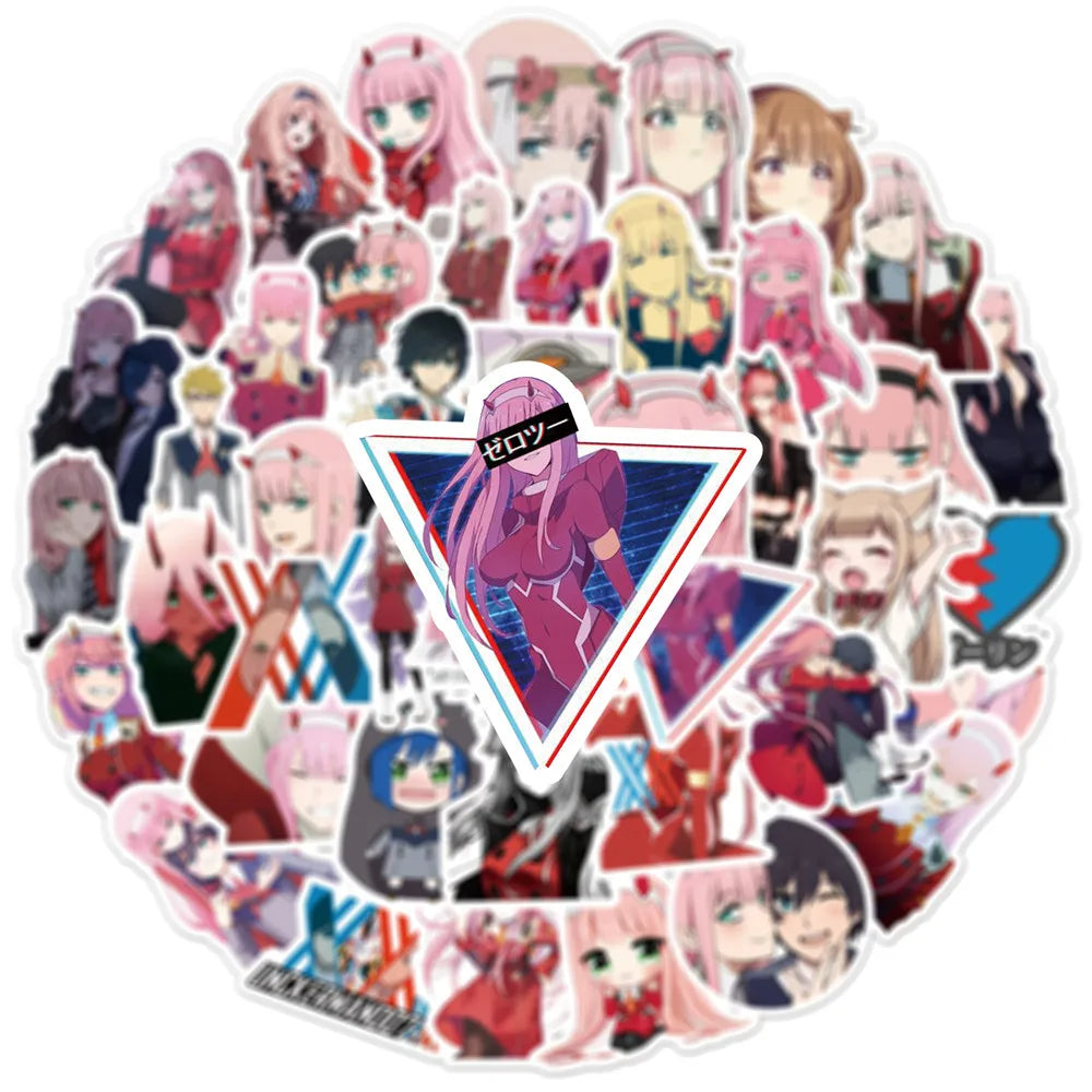 50PCS Anime FranXX Ins Graffiti Sticker Suitcase Laptop Decoration Toy Wholesale
