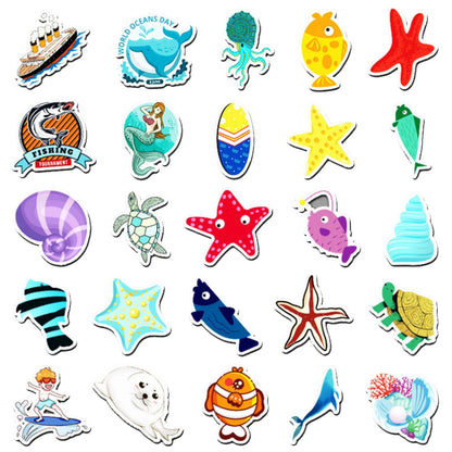 50 cute cartoon summer surfing marine life mermaid graffiti luggage notebook decoration stickers