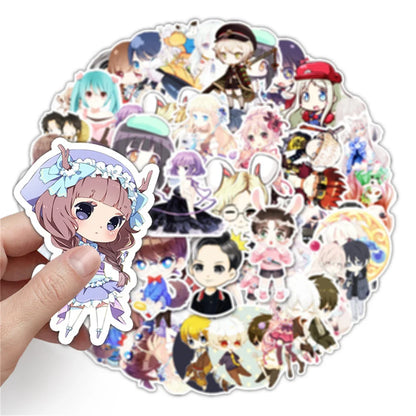 50 pieces of cartoon, fresh and cute animated girl graffiti stickers, personalized DIY diary, scooter, laptop, phone case decoration, waterproof sticker toys