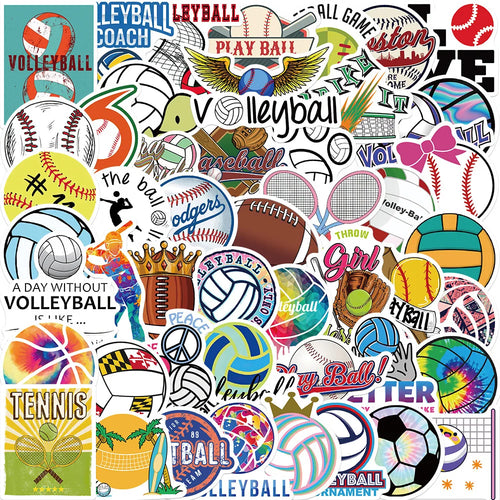 50PCS Cartoon Ball Games Collection Graffiti Waterproof Sticker Trunk Guitar Refrigerator Car  WaterCup