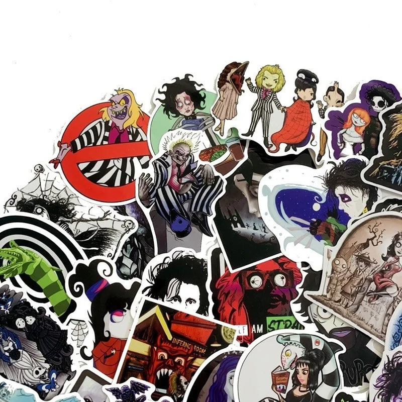 50PCS cartoon animation horror monster series character graffiti stickers, personalized DIY laptop phone cases, handbooks, car refrigerator waterproof decorative stickers, toys