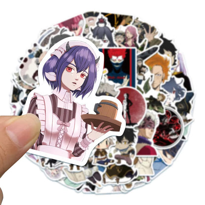 50OPCS Cartoon Black Clover Anime Graffiti Sticker Laptop Suitcase Waterproof Guitar Decoration Toy