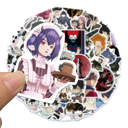50OPCS Cartoon Black Clover Anime Graffiti Sticker Laptop Suitcase Waterproof Guitar Decoration Toy