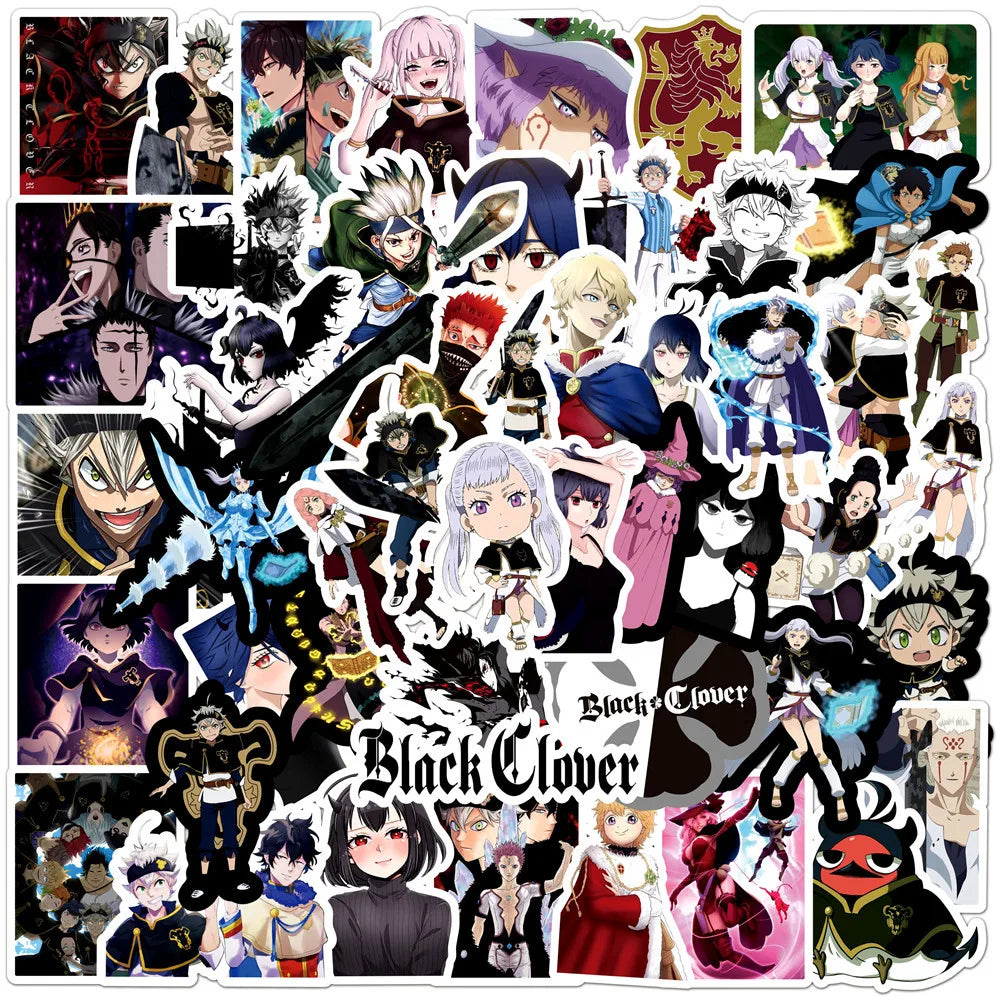 50PCS Anime Black Clover Graffiti Laptop Guitar Motorcycle Luggage Skateboard Bike Waterproof Sticker