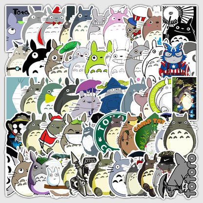 50PCS cartoon cute My Neighbor Totoro stickers, personalized DIY luggage, phone cases, tablet computers, motorcycle and car waterproof decorative stickers toys