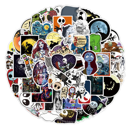 50PCS Cartoon Film and Television Christmas Fright Night Graffiti Stickers Personalized Fashion Creative Trend DIY Exquisite Decorative Decals for Cups Helmets Skateboards Popular Stickers Toys