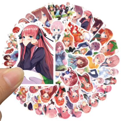 50pcs Japanese Anime Quintile Bride Graffiti Sticker DIY Guitar Luggage Star Anime Sticker Waterproof