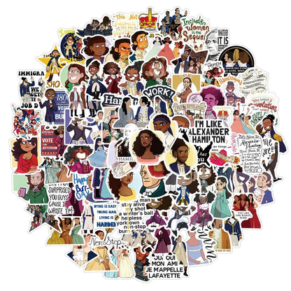 50PCS Hamilton Musical Graffiti Waterproof Sticker Suitcase Notebook Refrigerator Skateboard StationeryBox Helmet