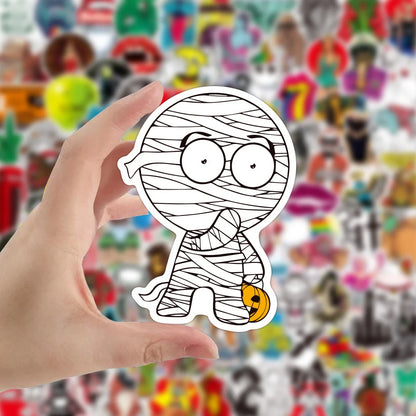 100PCS Cool Helmet Fashion Logo Graffiti Sticker Laptop Skateboard Mobile Phone PVC Gift Toy Waterproof Sticker