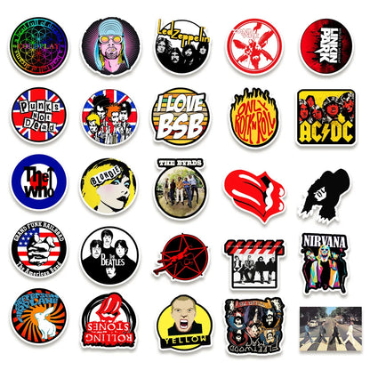 50PCS Nostalgic Music Personalized Graffiti Waterproof Sticker Suitcase Notebook Refrigerator Skateboard WaterCup