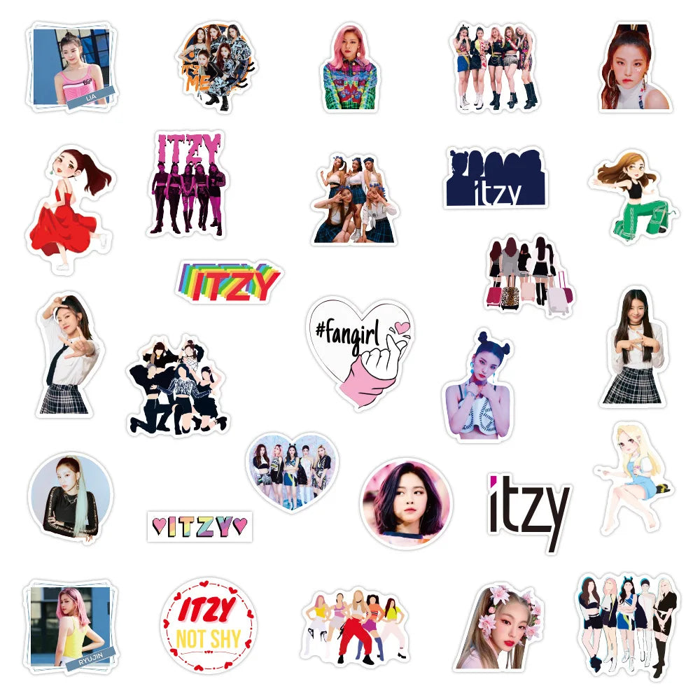 50pcs Popular Korean Women's Group Singer Graffiti Sticker Waterproof Trolley Case Guitar Waterproof Toy Sticker