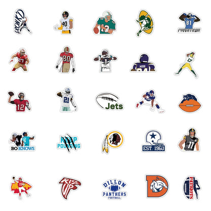 50PCS American Football Graffiti Stickers DIY Decorative Suitcase Motorcycle Trolley Case Notebook Stickers