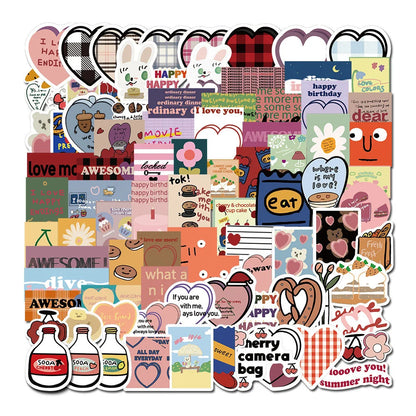 100PCS Cartoon Ins Wind Sweet Sandwich Graffiti Skateboard Notebook Graffiti Computer Luggage Waterproof Sticker