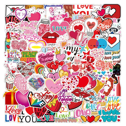 50PCSLOVE Love Valentine's Day Graffiti Waterproof Sticker Notebook Scooter Trolley Case Decoration Sticker