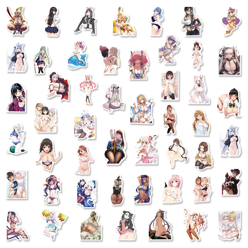 50PCS Waifu Beautiful Legs Sexy Girly Graffiti Stickers Luggage Laptop Suitcase Gift Cute Anime PVC Stickers