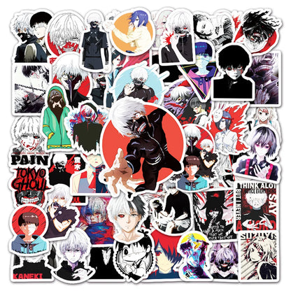 50PCS Anime Tokyo Ghoul Sticker Cool Guitar Skateboard Luggage Notebook Waterproof Helmet Graffiti Sticker