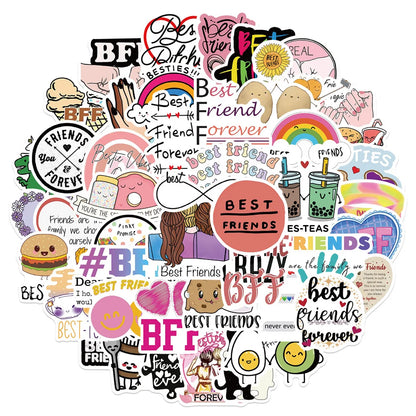 50PCS Cartoon Friendship Popular Waterproof Graffiti Sticker Suitcase Notebook Mobile Phone Water CupRefrigerator