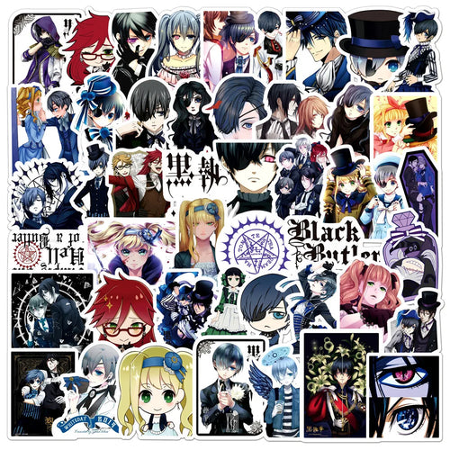 50PCS Cartoon Anime Kuroshitsuji Graffiti Sticker Luggage Laptop Guitar Bike Skateboard Waterproof Sticker