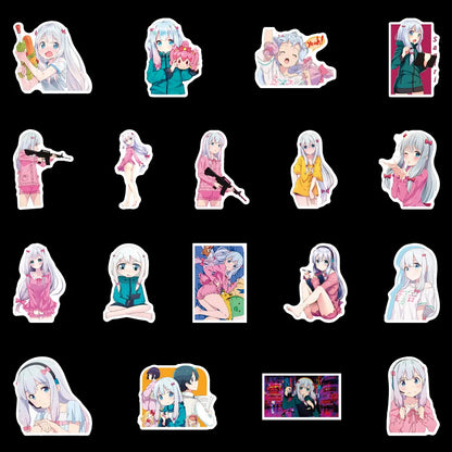 50 pieces of Eromanga teacher cartoon graffiti stickers, personalized luggage, luggage, car helmet, computer, water cup, decorative sticker toys