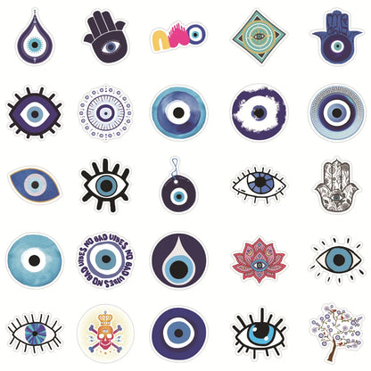 50PCS Evil Eyes Personality Decoration Graffiti Waterproof Sticker Notebook Stationery Box Refrigerator Water Cup