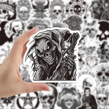 50PCS Black and White European and American Style Gothic Graffiti Sticker WaterproofTrolleyCaseNotebookSkateboard