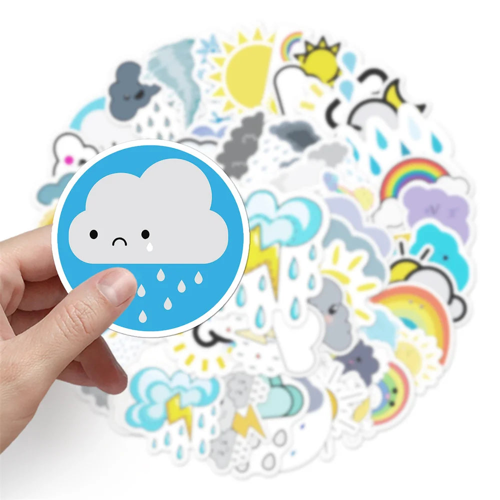 50PCS Weather and Climate Creative Graffiti Sticker Laptop Phone Guitar Car Gift Toy Waterproof Sticker