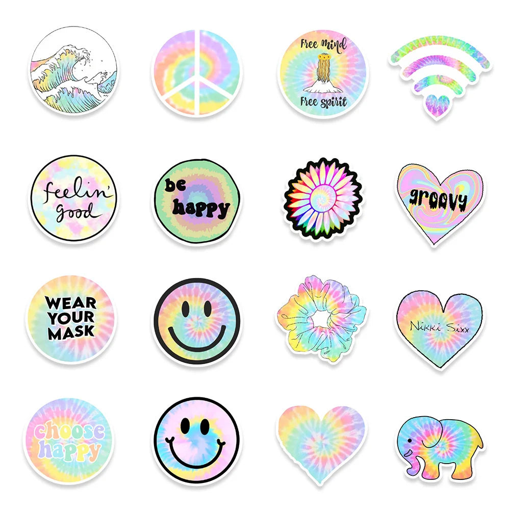 50PCS New Gradient Graffiti Stickers Car Luggage Refrigerator Skateboard Decoration Stickers