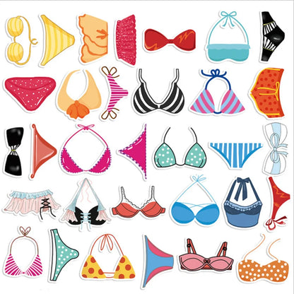 56PCS Sexy Bikini Cartoon Graffiti Stickers Personalized Creative Decorative Stickers Luggage Laptop Guitar Fridge Helmet Fashion Popular Decals Toys