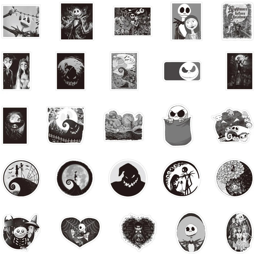 50PCS Cartoon Animation Christmas Fright Night Graffiti Sticker Luggage Scooter Mug Decoration Sticker