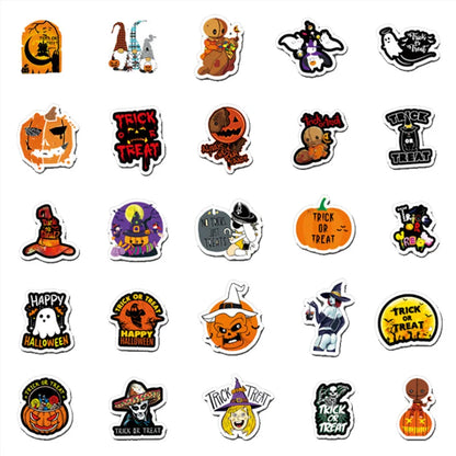 100PCS Art Illustration Popular Creative Fashion Halloween Cartoon Horror Pumpkin Decorative Style Graffiti Stickers Personality Fashion Creative Trend DIY Exquisite Decorative Decals for Cups, Helmets, Skateboards Popular Stickers Toys