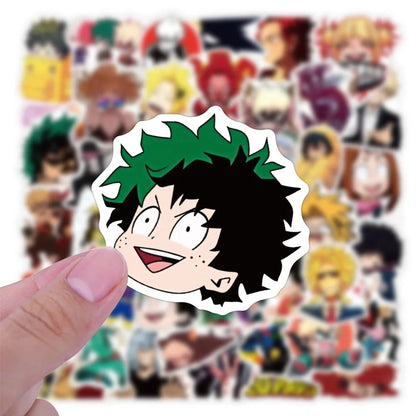 50PCS cartoon and anime My Hero Academia graffiti stickers, personalized DIY luggage, laptop, scooter, water cup, waterproof decorative sticker toys