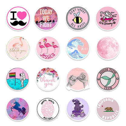 50PCS INS Cute Pink Girl Heart Graffiti Waterproof Sticker Suitcase Notebook RefrigeratorSkateboardWaterCupHelmet