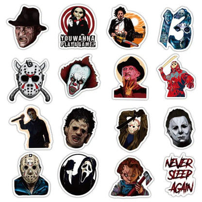 50PCS  BlackFriday Thriller Horror Character Graffiti Laptop Luggage Skateboard Guitar Waterproof Sticker