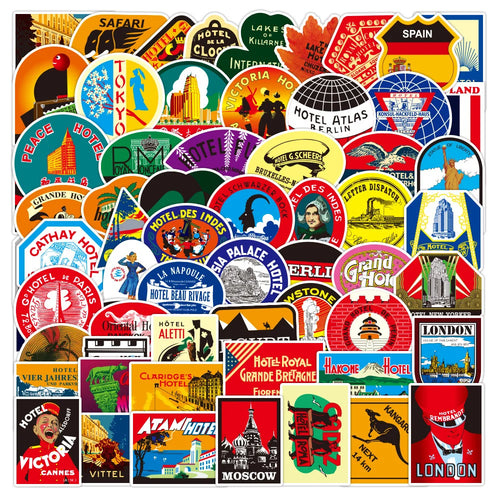 50PCS Outdoor Travel Graffiti Sticker Waterproof Laptop Scooter Motorcycle Refrigerator Water Cup Sticker