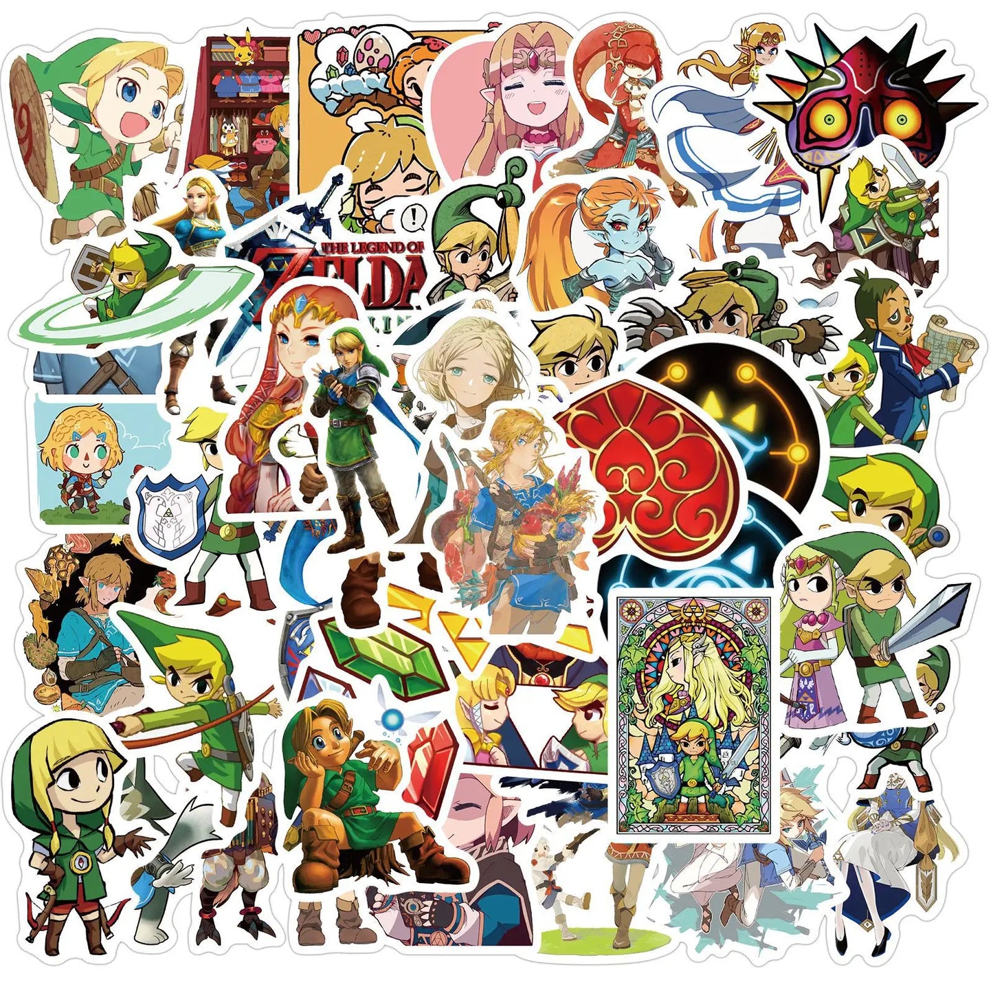 50PCS Zelda Legend Graffiti Waterproof Sticker Suitcase Notebook Mobile Phone Refrigerator Children's Skateboard
