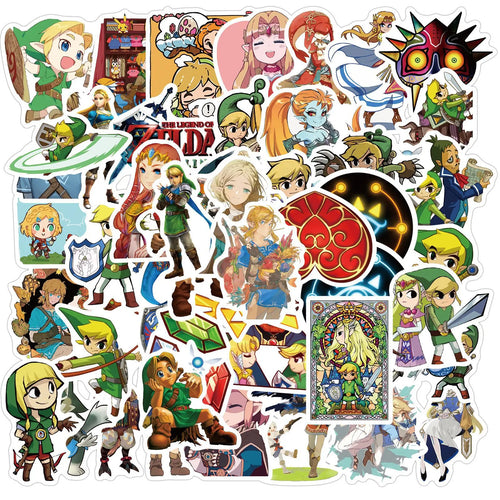 50PCS Zelda Legend Graffiti Waterproof Sticker Suitcase Notebook Mobile Phone Refrigerator Children's Skateboard