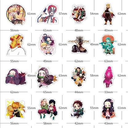 50PCS Cartoon Anime Graffiti Ghost Slayer Sticker Laptop Luggage Guitar Gift Toy PVC Sticker