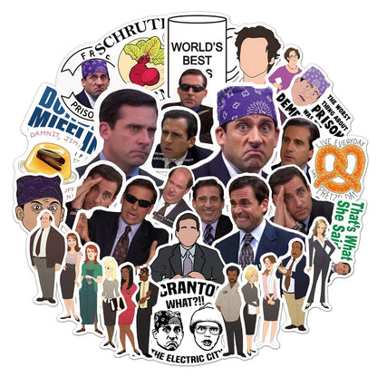 50PCS American Drama Office Graffiti Waterproof Sticker Suitcase Car Water Cup Guitar Refrigerator Stationery Box
