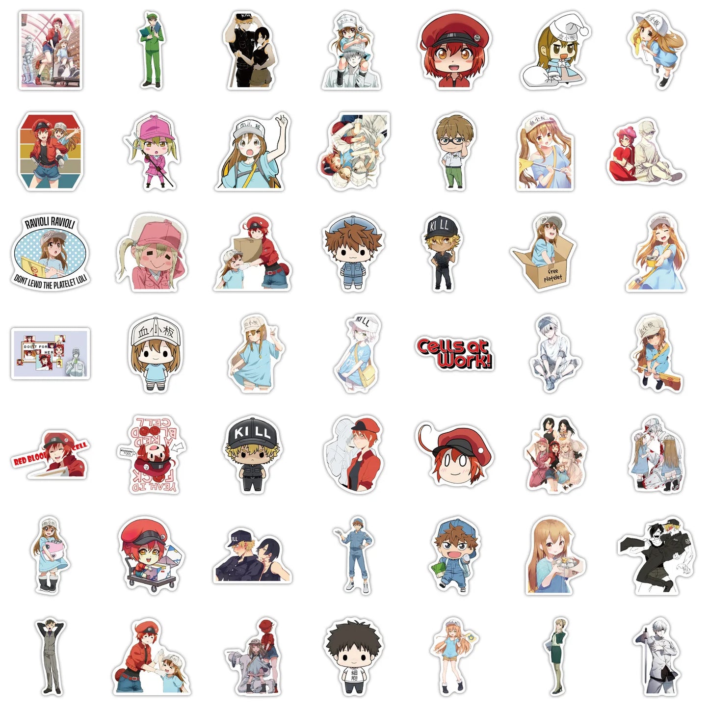 50PCS Animation Work Cell Cartoon Graffiti Waterproof Sticker Suitcase Notebook Skateboard Refrigerator Water Cup